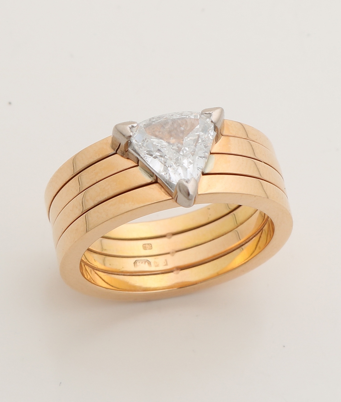 Rosé gouden ring met diamant