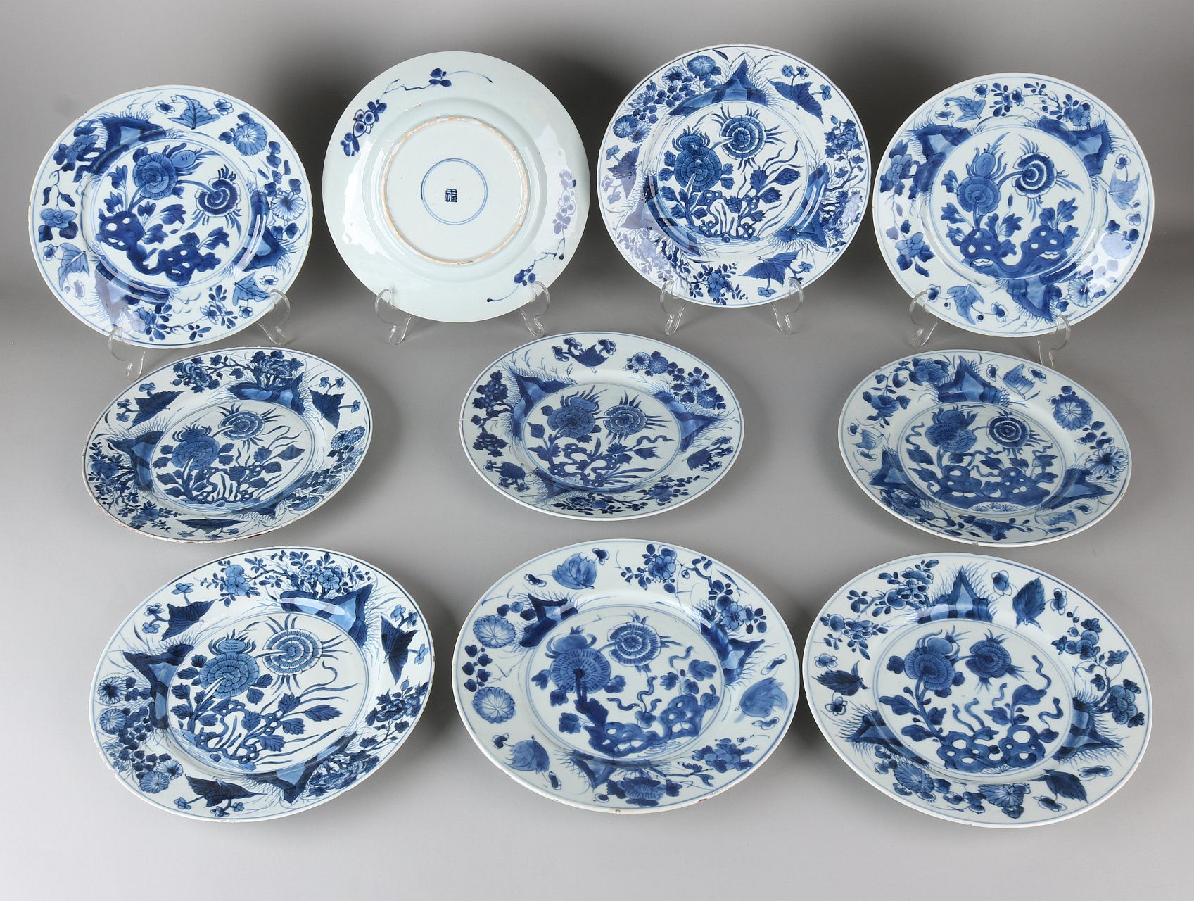 10x Kang Xi borden, 17e - 18e eeuw