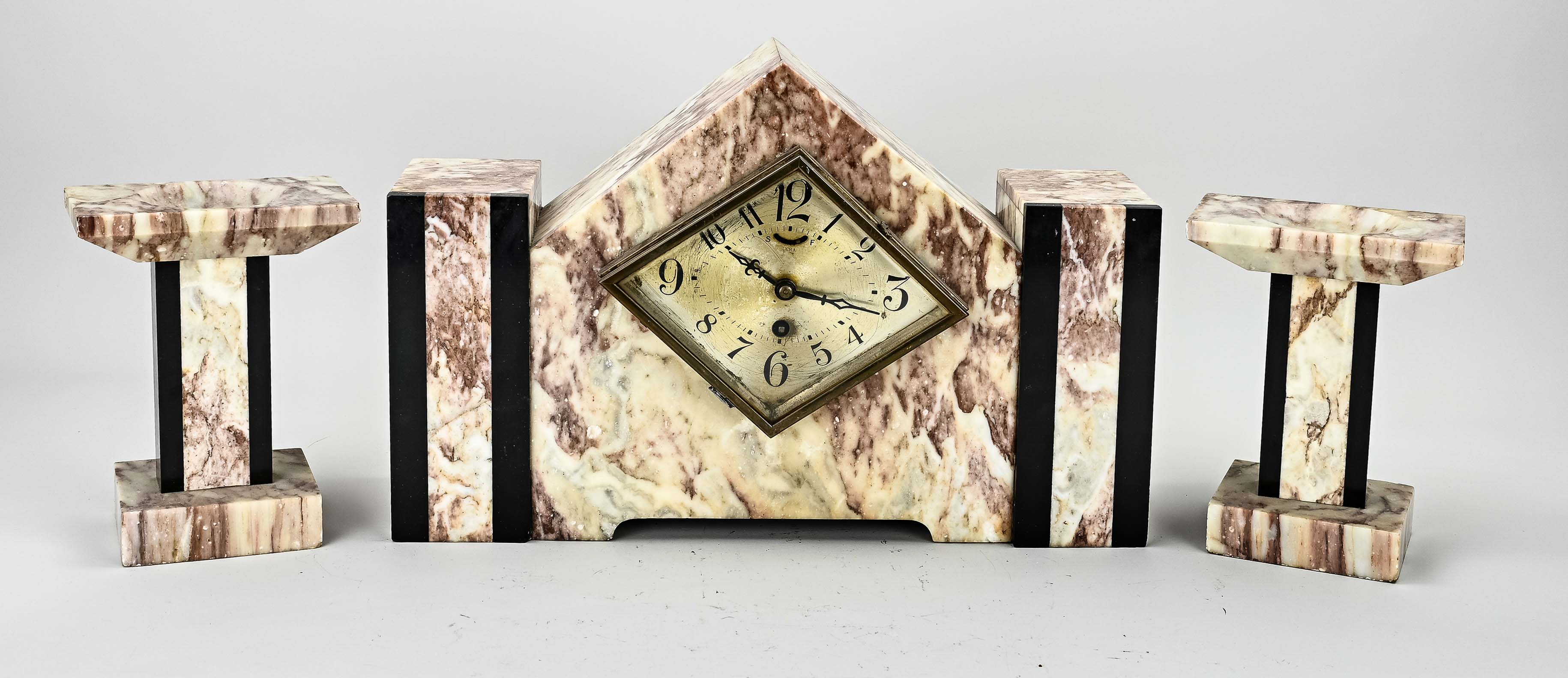 Antiek drie-delig klokkenstel, 1925