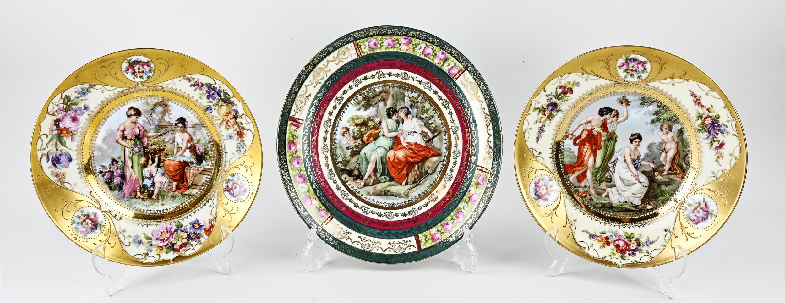 Drie antieke Franse borden, 1900