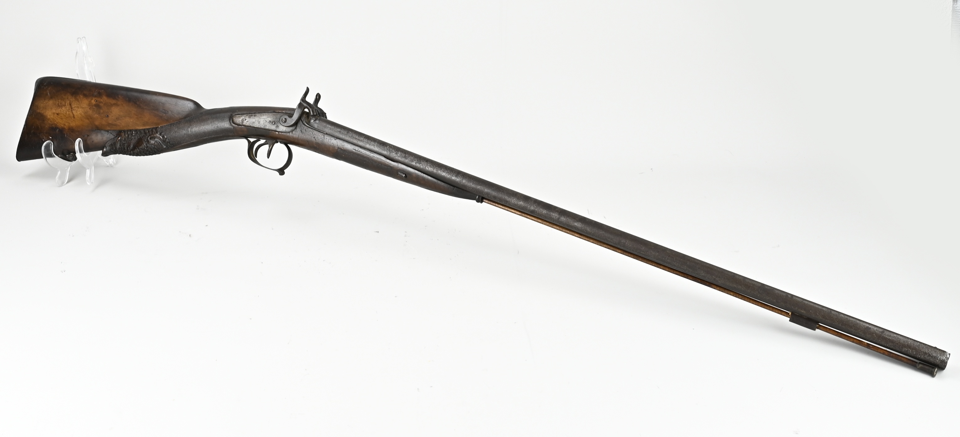 Dubbelloops jachtgeweer, L 120 cm.