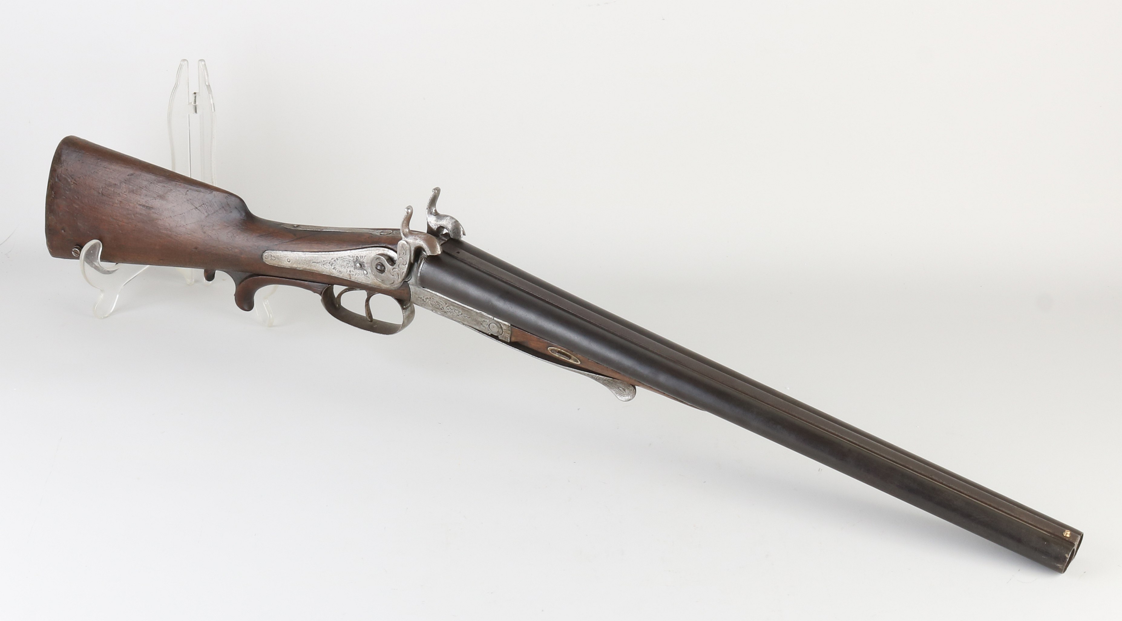 Antiek penvuur geweer, L 76 cm.