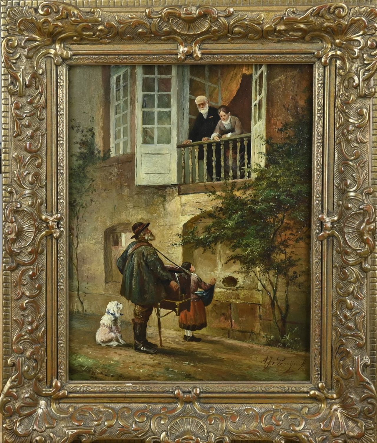 A.J. van Prooijen, Figuren met draaiorgel voor balkon