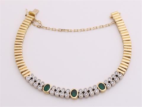 Gouden armband met smaragd en diamant