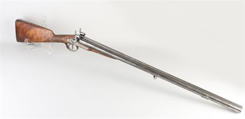 Antiek dubbelloops jachtgeweer, L 116 cm.