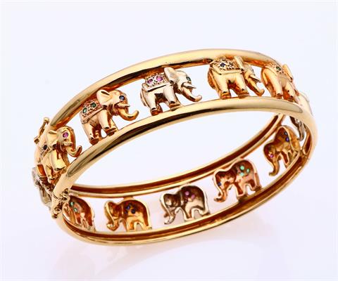 Gouden armband met olifanten